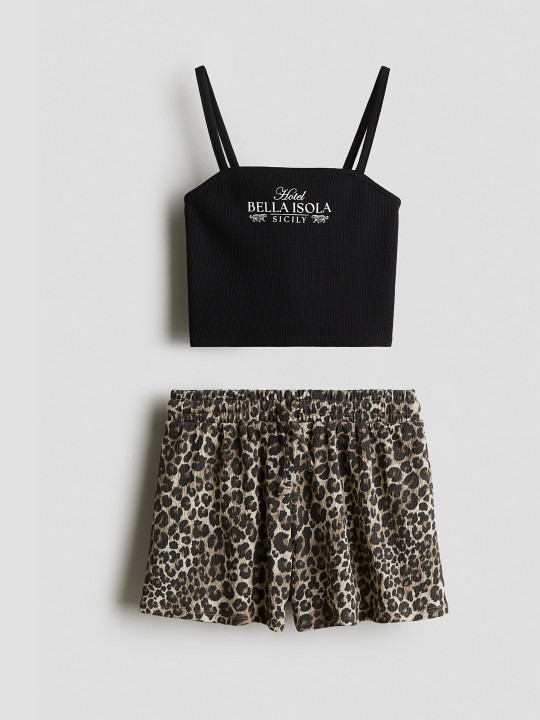 H&M 2-Piece Strappy Top & Shorts Set