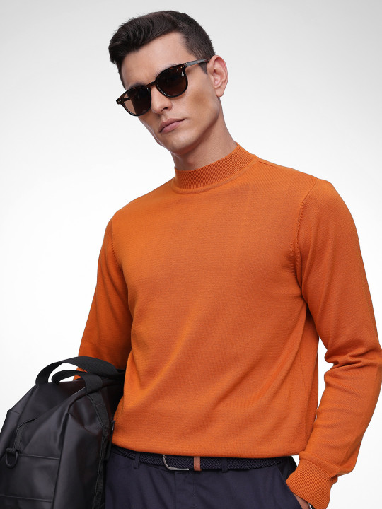 French Connection Mock Collar Pure Cotton Pullover Sweater
