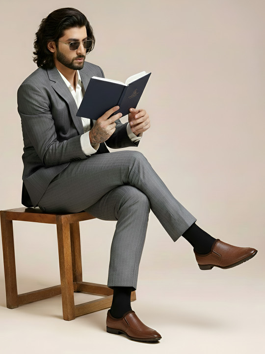 Metro Round Toe Slip-On Formal Shoes