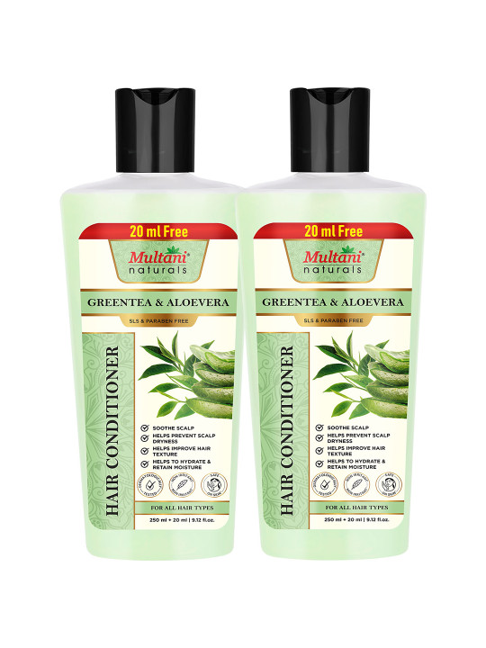 Multani Set Of 2 Green Tea & Aloevera Hair Conditioner- 270 ml Each