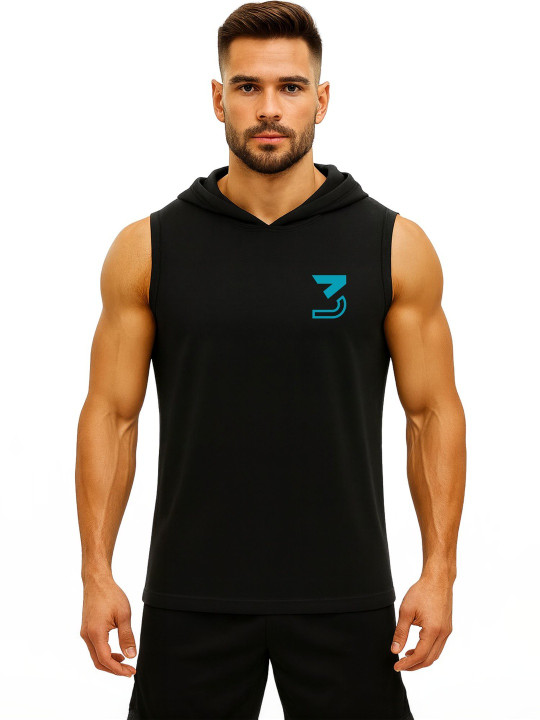 3Colors Pack Of 2 Hooded Sleeveless Gym Vest