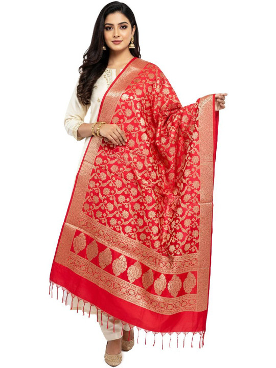 Naveera Woven Design Ethnic Motifs Dupatta with Zari