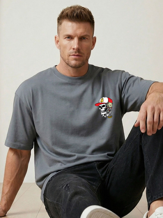 Manlino Men Printed Pure Cotton T-shirt