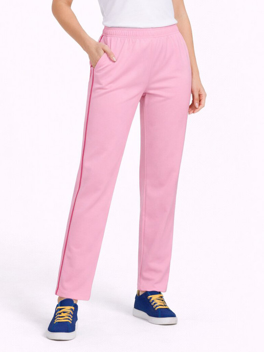 DYCA Women Pink Solid Cotton Track Pants