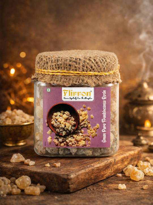 FLIRRON Frankincense Dhoop Premium Resin Incense Jar for Meditation & Rituals- 65g