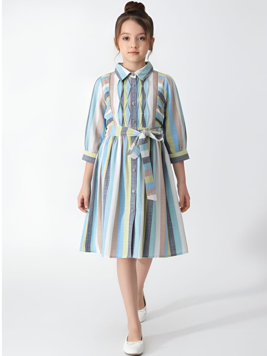 Bella Moda Striped Shirt Dress