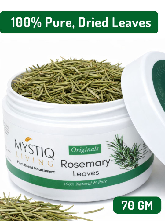 MYSTIQ LIVING Dry Rosemary Leaves for Hair Growth & Thicker Hair - 70g