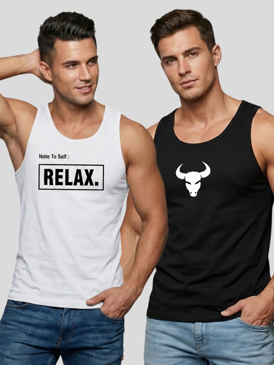 ATIGIANO Pack of 2 Printed Tank