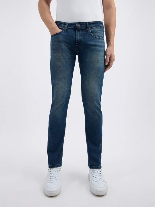 Pepe Jeans Men Slim Fit Low-Rise Light Fade Stretchable Jeans