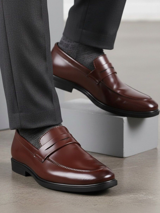Anouk Men Round Toe Formal Slip-Ons