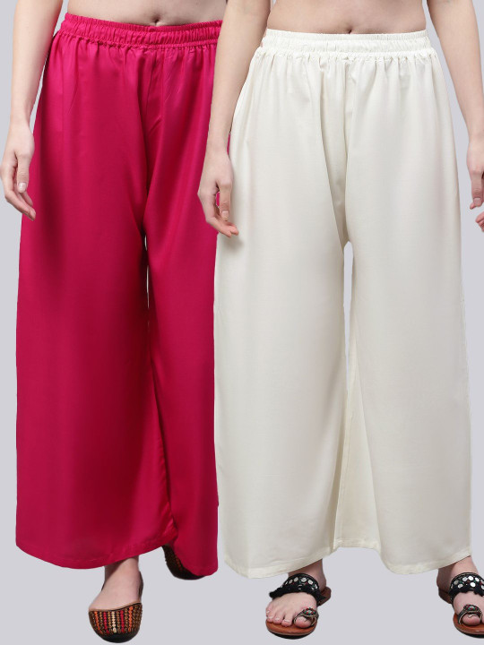 KALINI Women 2 Flared Ethnic Palazzos