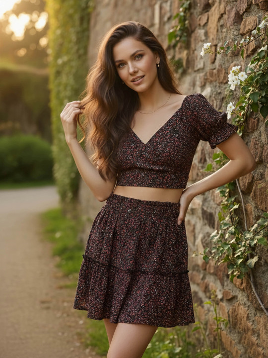 Berrylush Black Floral Co-ord Dress