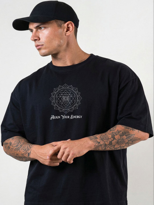 VASTVIK WEAR Men Typography Printed Drop-Shoulder Sleeves T-shirt
