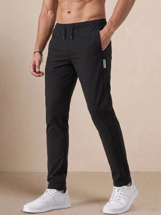 CROSS BENCH Men Slim Fit Brand Logo Dry Fit Training Track Pants