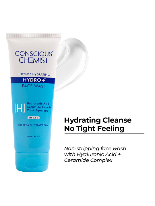 Conscious Chemist Hydro+ Gentle Hydrating Cleanser For Dull & Dehydrating Skin - 100 ml