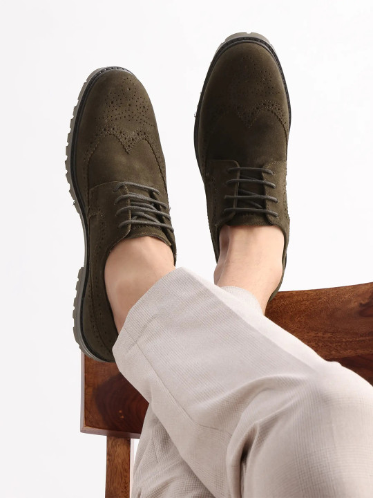RARE RABBIT Men Round Toe Formal Derbys