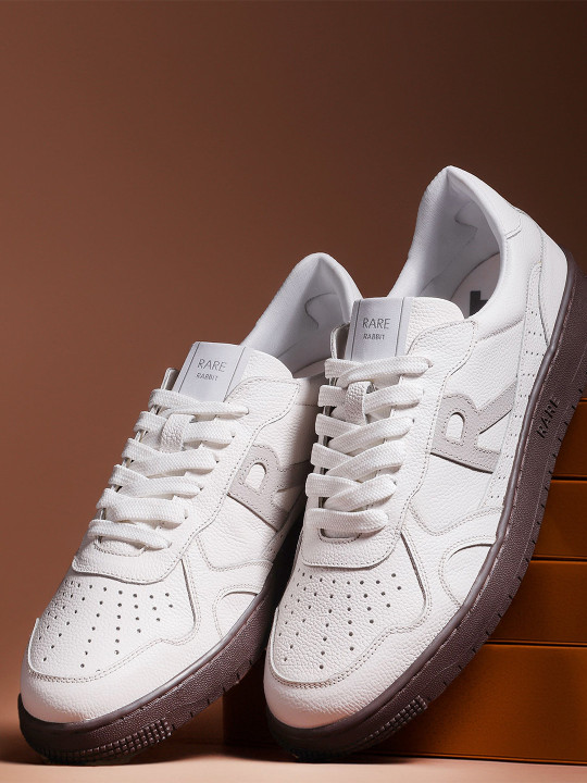 RARE RABBIT Men Leather Lace-Up Sneakers