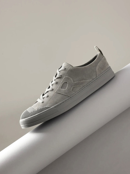 RARE RABBIT Men Sauron Light Grey Lace-Ups Round Toe Sneakers