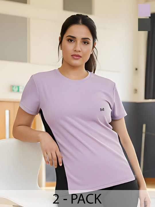 White Moon Women 2 Colourblocked T-shirt