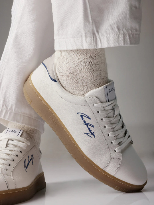 RARE RABBIT Men Round Toe Lace-Ups Leather Sneakers