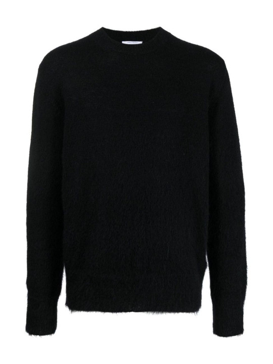 Off-White Black Ribbed Knit Sweater