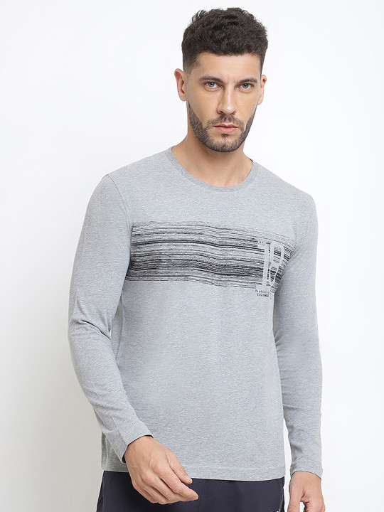 Van Heusen Innerwear Men Printed Crew Neck Long Sleeve T-Shirt