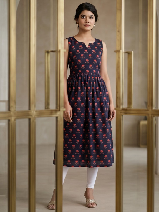 Indiwest Floral Printed Anarkali Kurta
