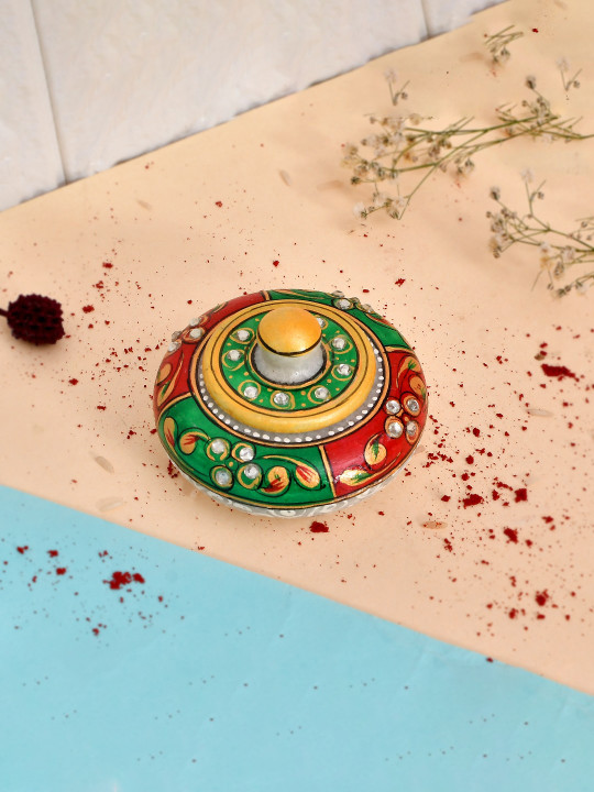 CRAFTAM Women Marble Kumkum Box