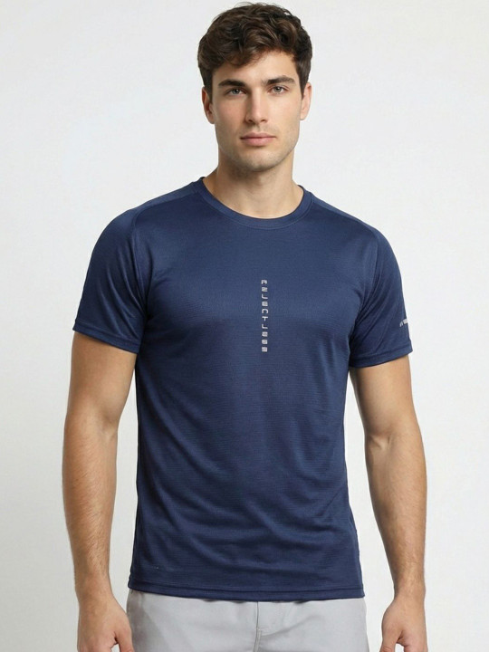 CROSS BENCH Typography Printed Round Neck Regular Fit T-shirt