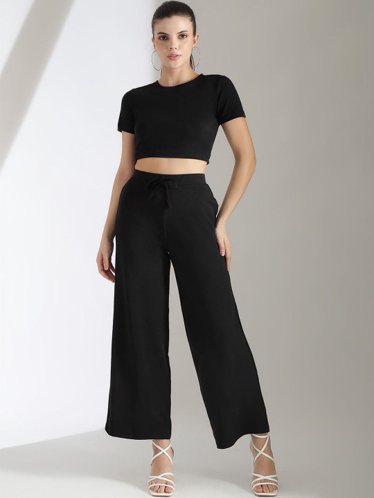 Stylecast X Kotty Women Solid T-shirt with Palazzos