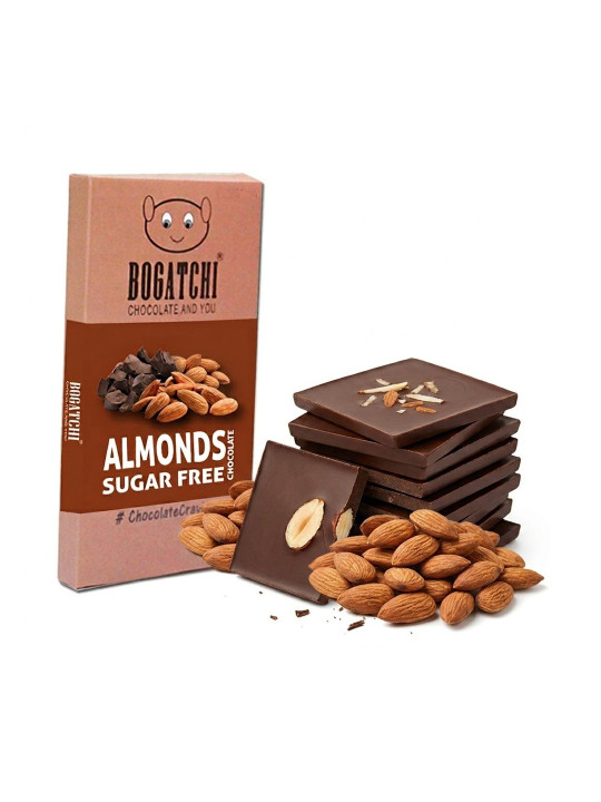 BOGATCHI Dark Chocolate Bites With Sugar Free Almond Bite-80g