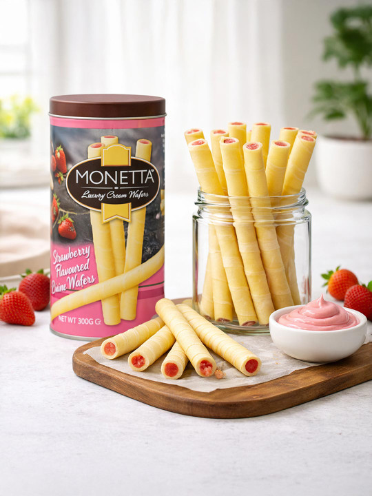Monetta Strawberry Wafer Sticks - 300 gms