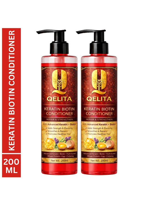 QELITA Set Of 2 Keratin Smooth Biotin Conditioner- 200 ml Each