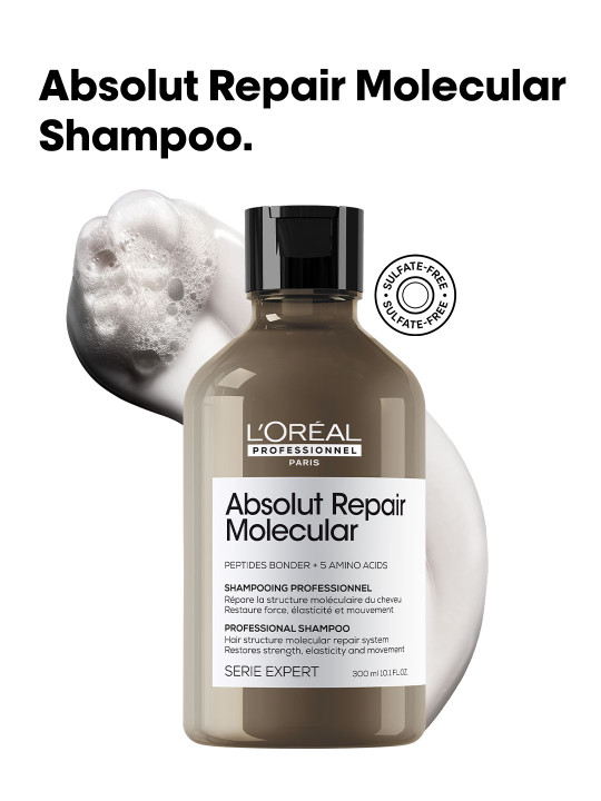 LOreal Professionnel Absolut Repair Molecular Sulfate-Free Deep Repairing Shampoo - 300 ml