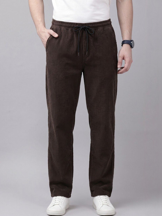 VELKYNOX Men Comfort Non Iron Corduroy Trousers