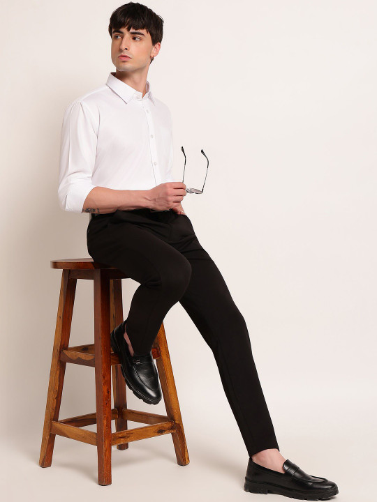 DENNISON Men Smart Slim Fit Easy Wash Trousers