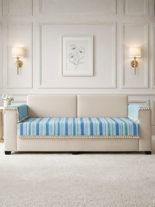 Eco friendly & no colour fading Jacquard Washable 3 Seater Sofa Cover-68x30In