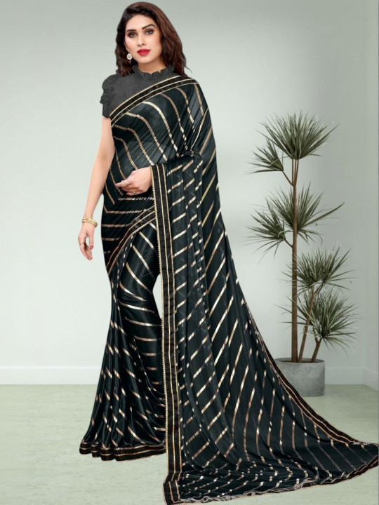 Miracle TEX Striped Heavy Work Leheriya Saree