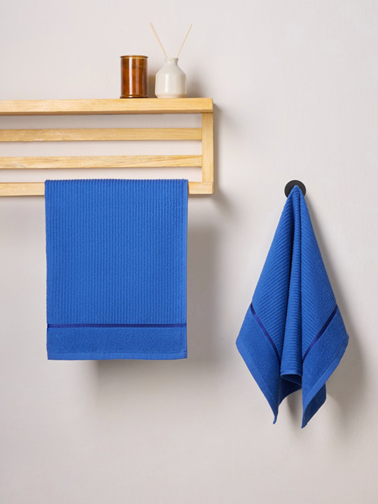 Himeya Blue Sapphire 2 Pieces 300 GSM GSM Cotton Hand Towel