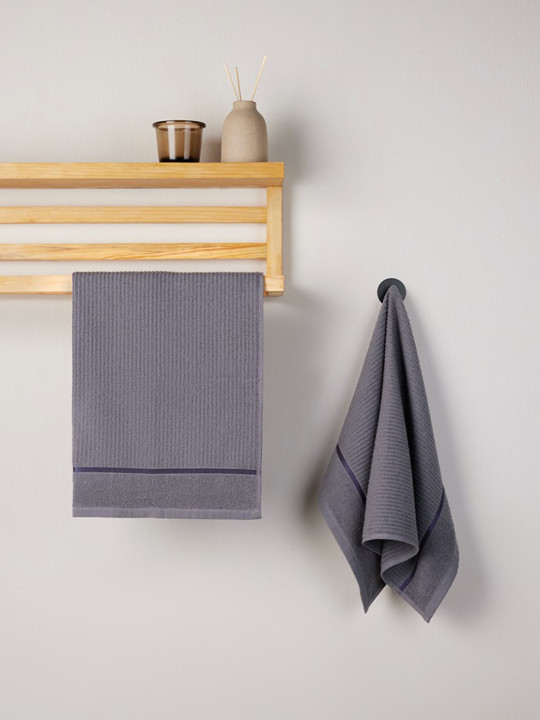 Himeya Slate Grey 2 Pieces 300 GSM GSM Cotton Hand Towel