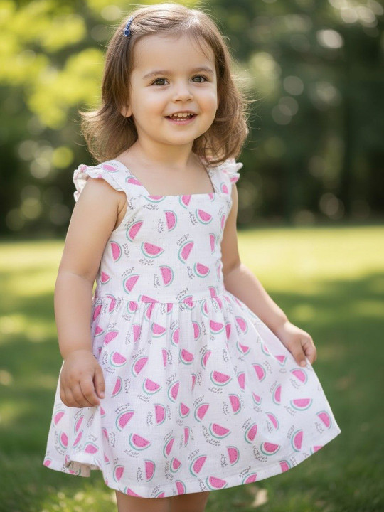 Cot'N Soft Girls Floral Print A-Line Dress