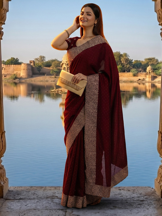 kasee Embellished Embroidered Designer Saree