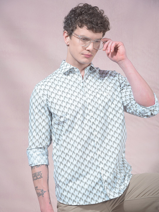 Crimsoune Club Men Slim Fit Printed Casual Shirt