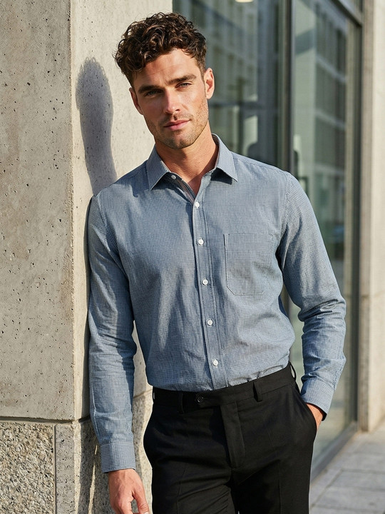 Louis Philippe Men Slim Fit Easy to Iron Premium Cotton Full Sleeve Formal Shirt