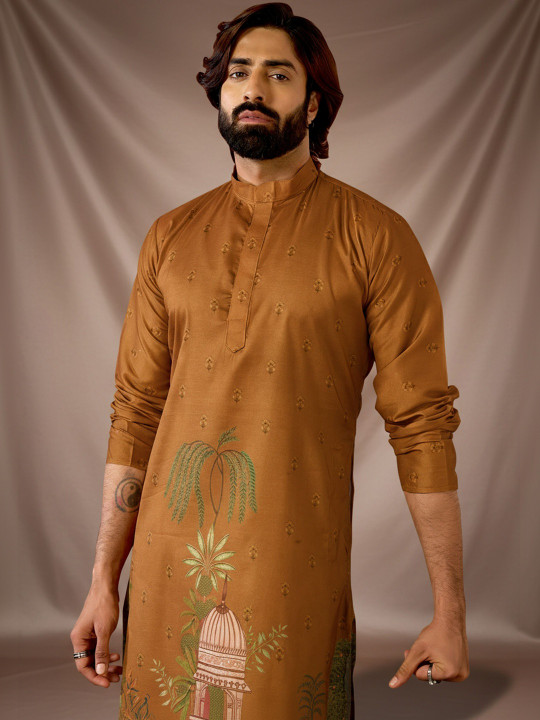 INDIROOP Men Ethnic Motifs Printed Kurta