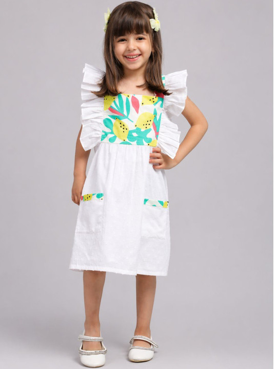 Cuddleloom Floral Print Ruffled Fit & Flare Midi Dress