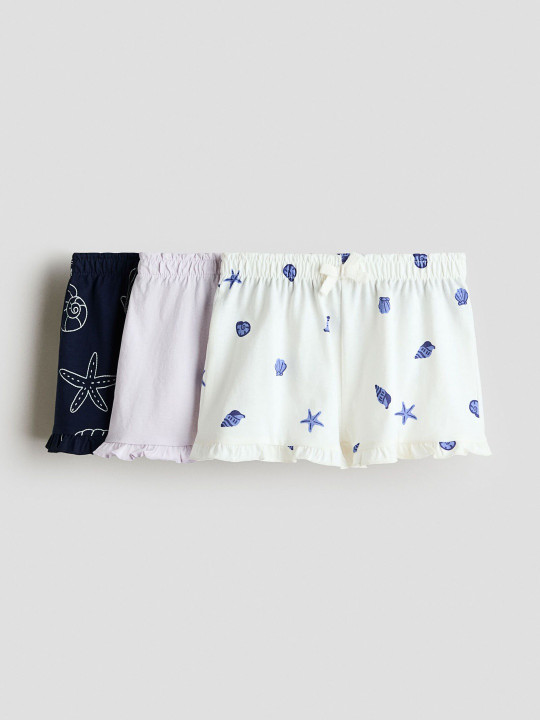 H&M 3-Pack Frill-Trimmed Cotton Shorts