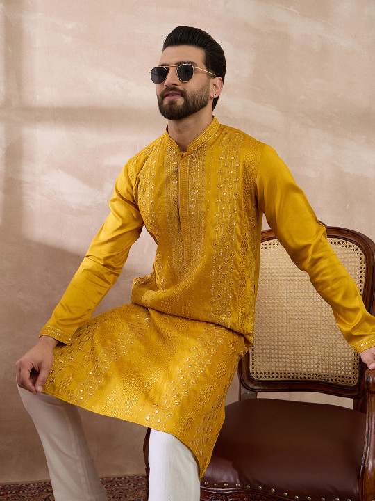 Solid Kurta with Churidar & Nehru Jacket myntra