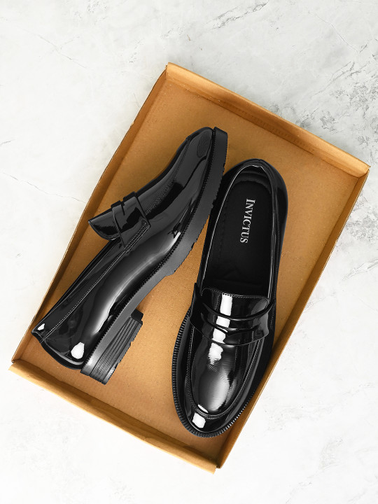 INVICTUS Men Round Toe Leather Formal Loafers