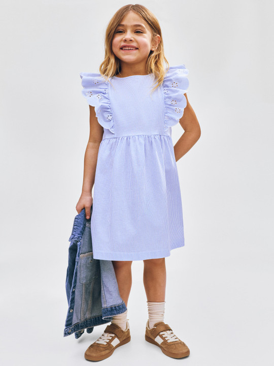 H&M Girls Flounce-Trimmed Cotton Dress